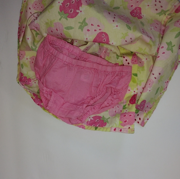 Baby Girl Gymboree Strawberry Dress, Baby Sleeveless Strawberry Dress, 2 Piece - Picture 8 of 13
